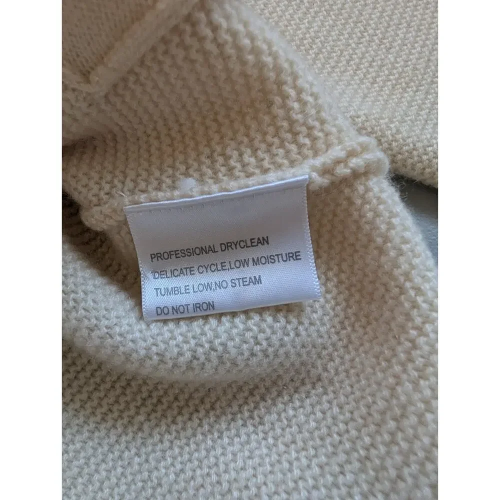 Tory Burch 100% Cashmere Logo Button Cardigan Size S Ivory #1K452